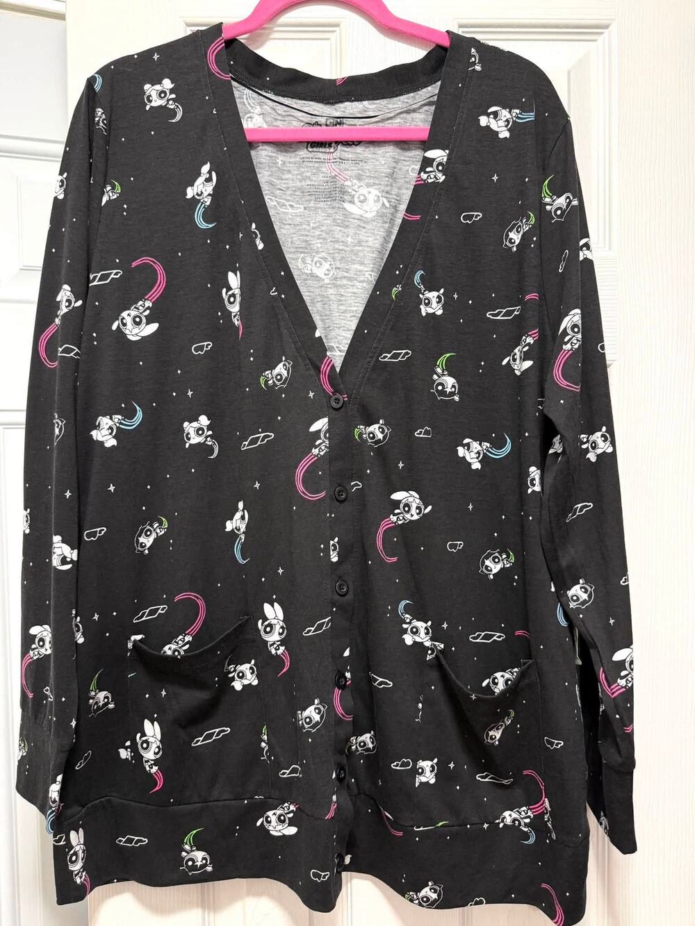 Torrid 1 (1X 14/16) Powerpuff Girls Button Up Boyfriend Cardigan VNeck w/Pockets